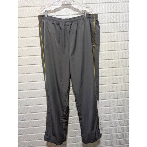 Under Armour Men's Gray Warm-Up Side Zip Ankle Drawstring Waist Pants Size L - Picture 1 of 7